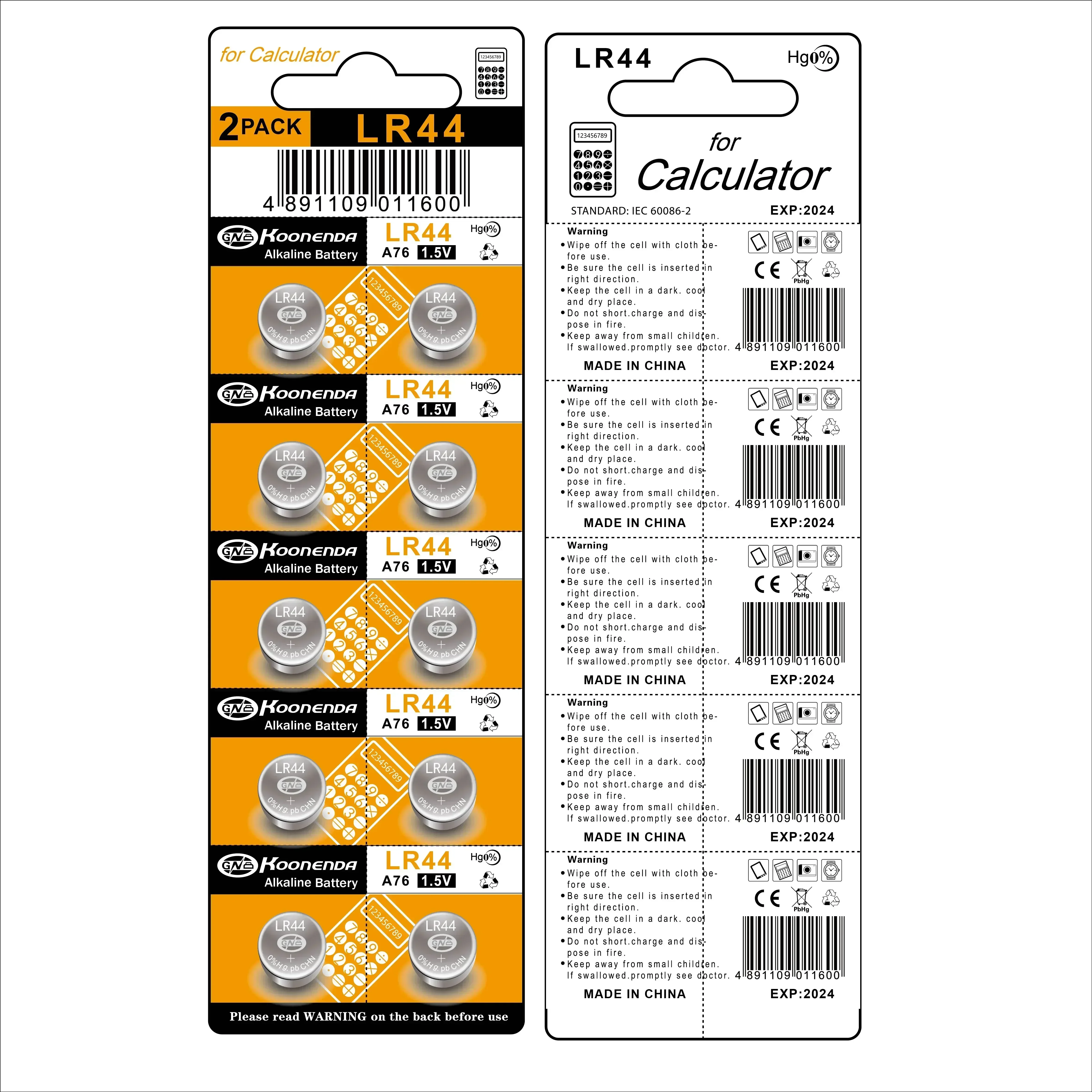 Pile bouton alcaline électronique AG13, adaptée aux lumières LED, jouets, 1.55V, lr1154, bouton 44