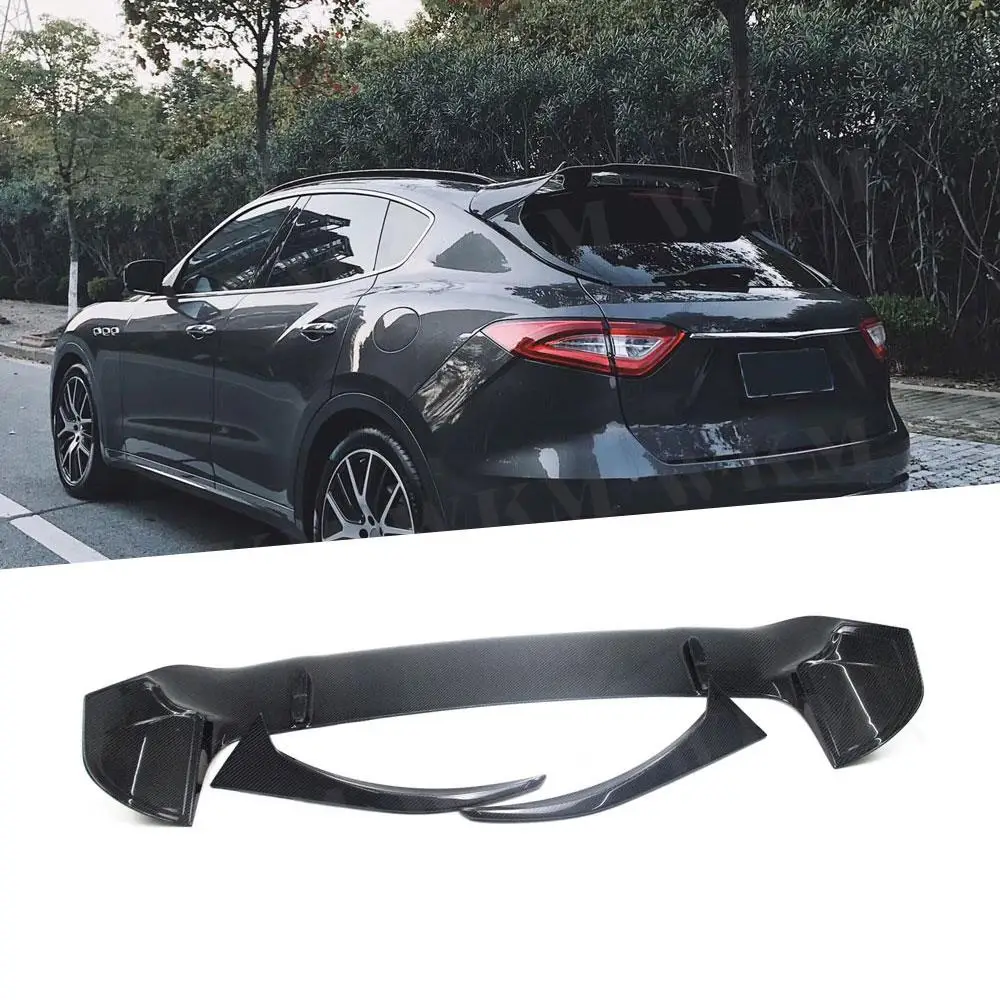 

Carbon Fiber Rear Roof Spoiler Side Knife Wings Fit For Maserati Levante 2016 - 2019 FRP Trim Aprons Winglet