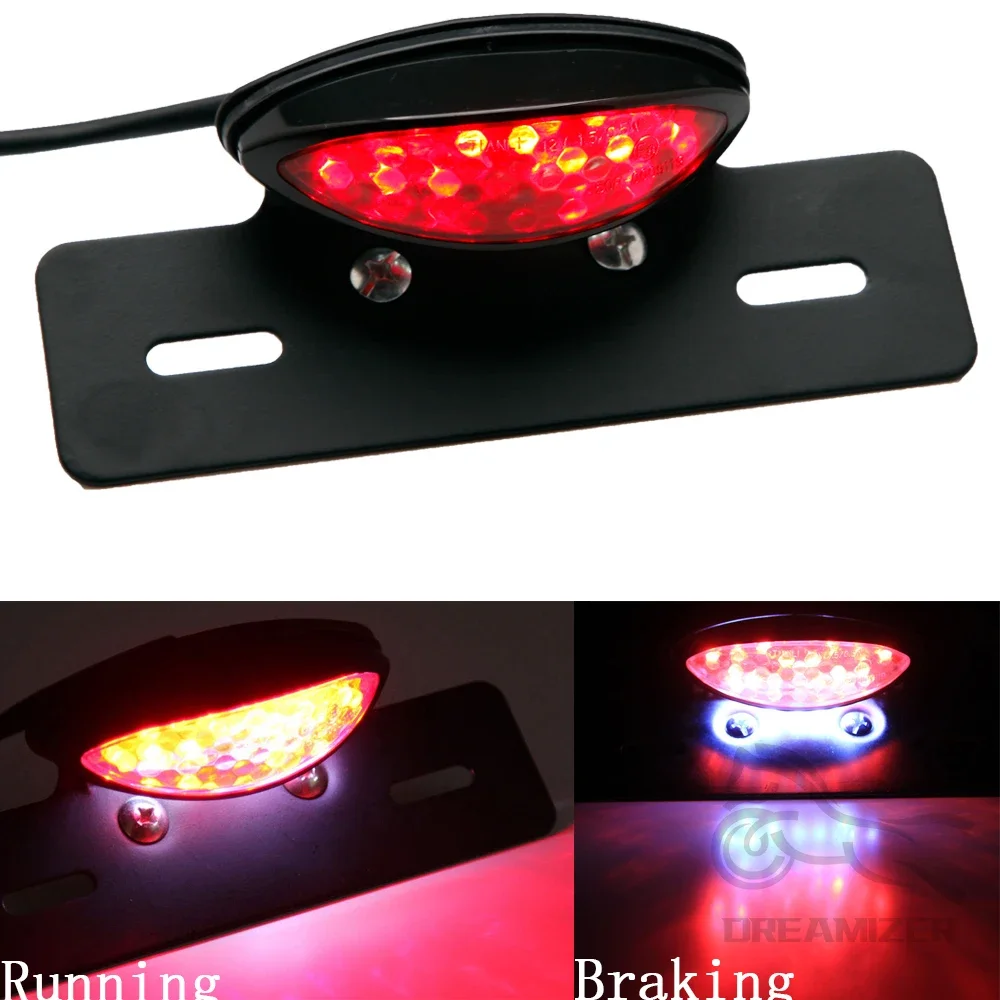 1PCS Motorcycle LED License Plate Bracket Tail Light Smoke For Yamaha TW200 XS650 XS750 XS850 Motorcycle Light Accessories