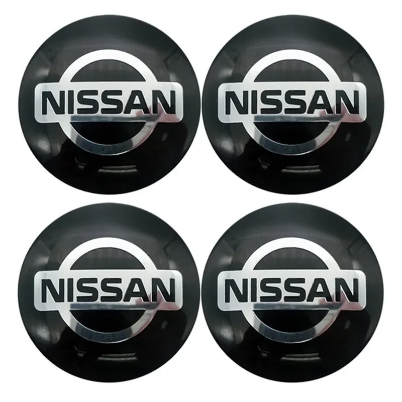 56mm Car Wheel Hub Center Stickers for Nissan X Trail T32 Xterra Qashqai J11 J10 Tiida Almera Navara Altima Juke Note Leaf GTR