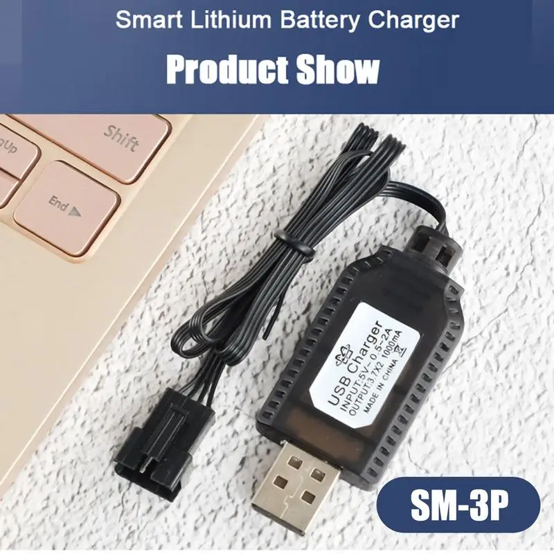 USB Lithium Battery Charger 7.4V 1000mA Fast Charging Cable RC Airplane Lithium Battery SM-2P SM-3P SM-4P Drone Battery Charge