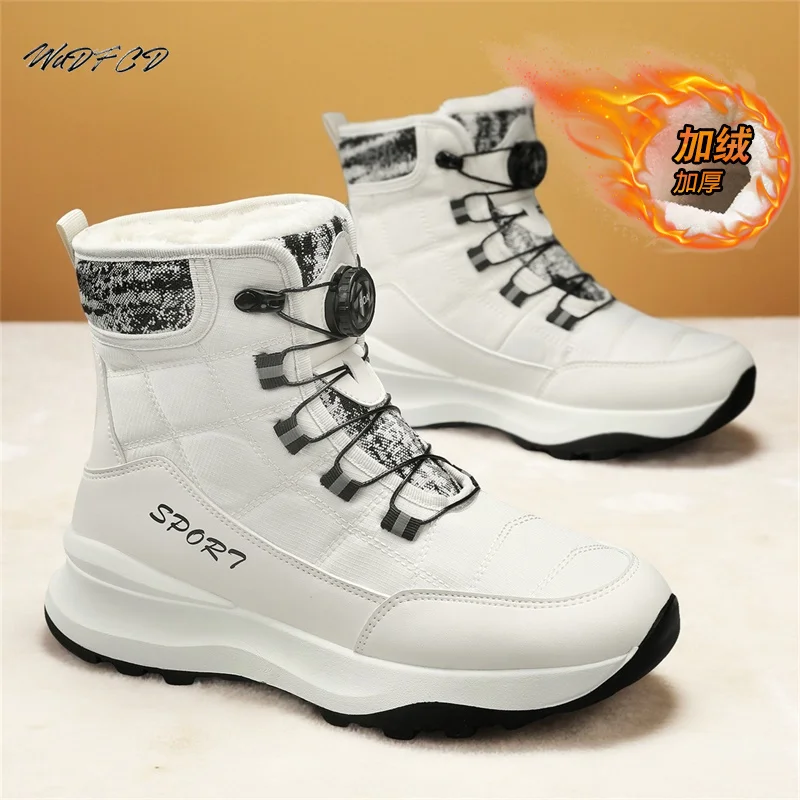 

High Top Chunky Sneaker Mens Womens Designer Winter Plush Warm Snow Boots Fashion Casual Leather Height Increased Platform Boots