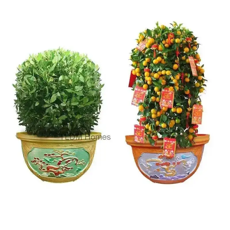 

New Chinese Cement Flower Pot DIY Mold European Bonsai Model Creative Home Garden Potted Plastic Balcony Decorations Outdoor T