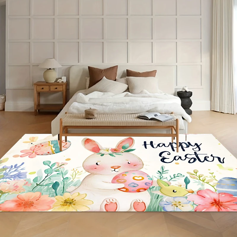 

Популярные коврики с цветочным узором и зайчиками к Пасхе, нежные нескользящие мягкие ковры — незаменимые предметы для детских комнат и декора для любителей праздничного оформления