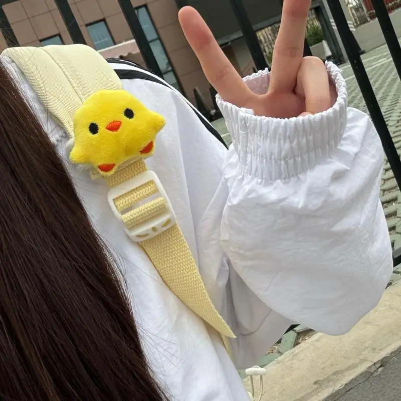 【YA】Lovely Cartoon Yellow Chick Pendant 1PC Velcro Backpack Decoration Cute Bag Accessory for Teen School Bag Gift