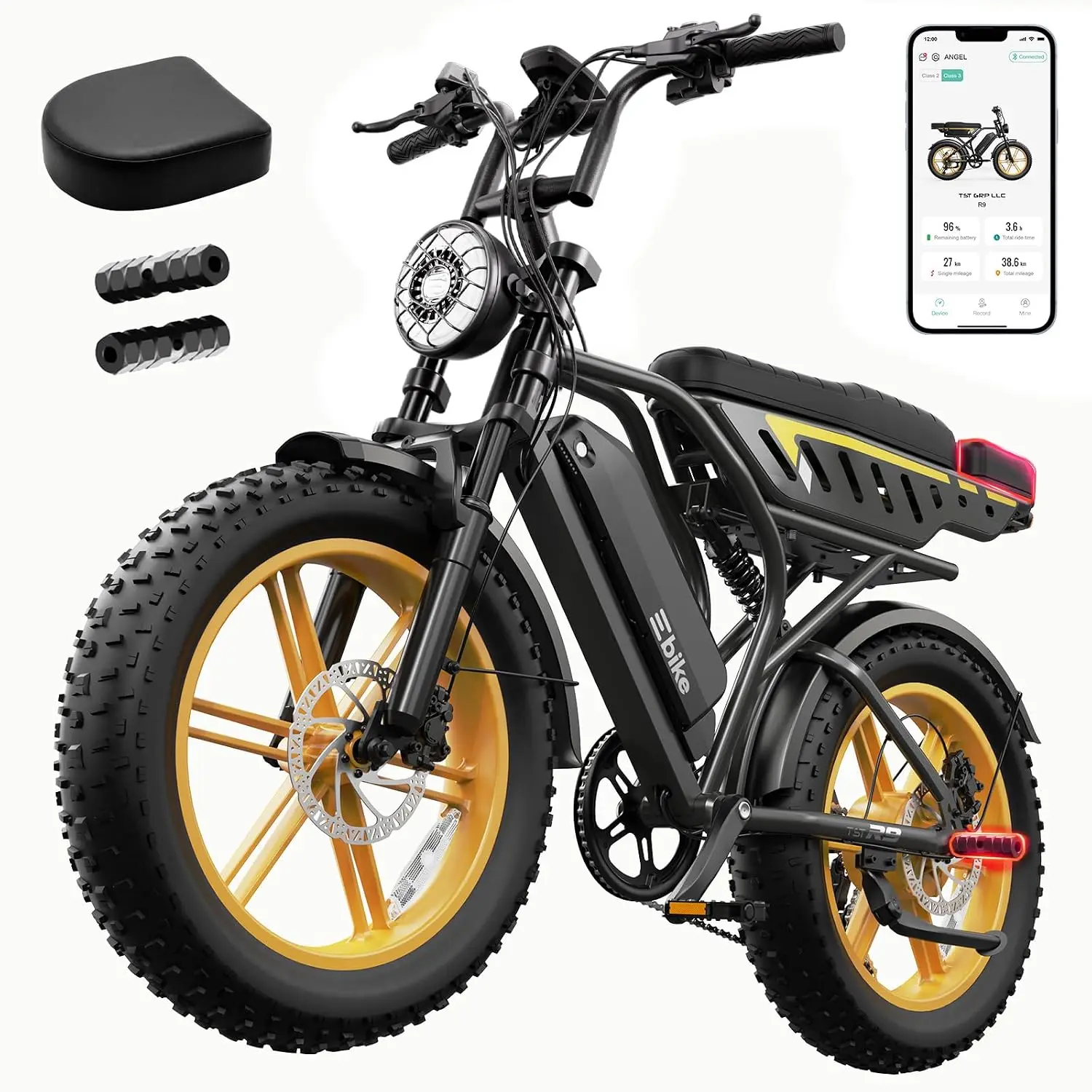 Electric Bike 48V 15Ah Battery 1500W Peak Motor 20x4.0 Fat Tire Mountain Snow Beach Off-Road E-Bicycle, Customized