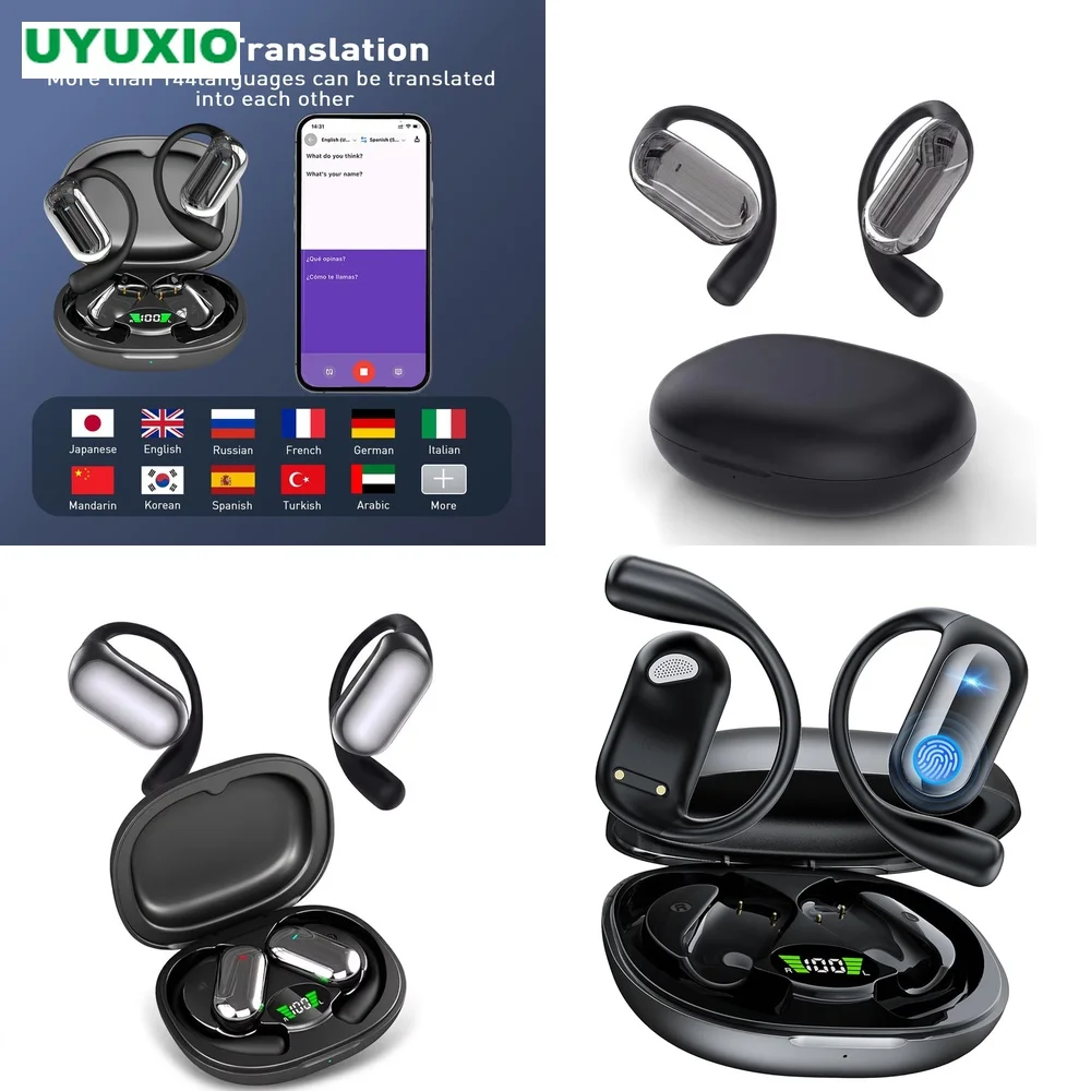 Global AI Translation Earbuds Open-Ear Real-Time Translation BT 5.4 4 Modes No Subscription Wireless Earbuds OWS 144 Languages