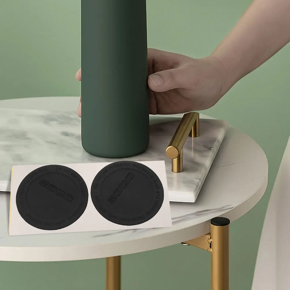 

6 шт. самоклеящиеся резиновые подушечки для чашек, черные 56 мм, нескользящие теплоизоляционные защитные пленки для стаканов для домашнего офиса, кафе