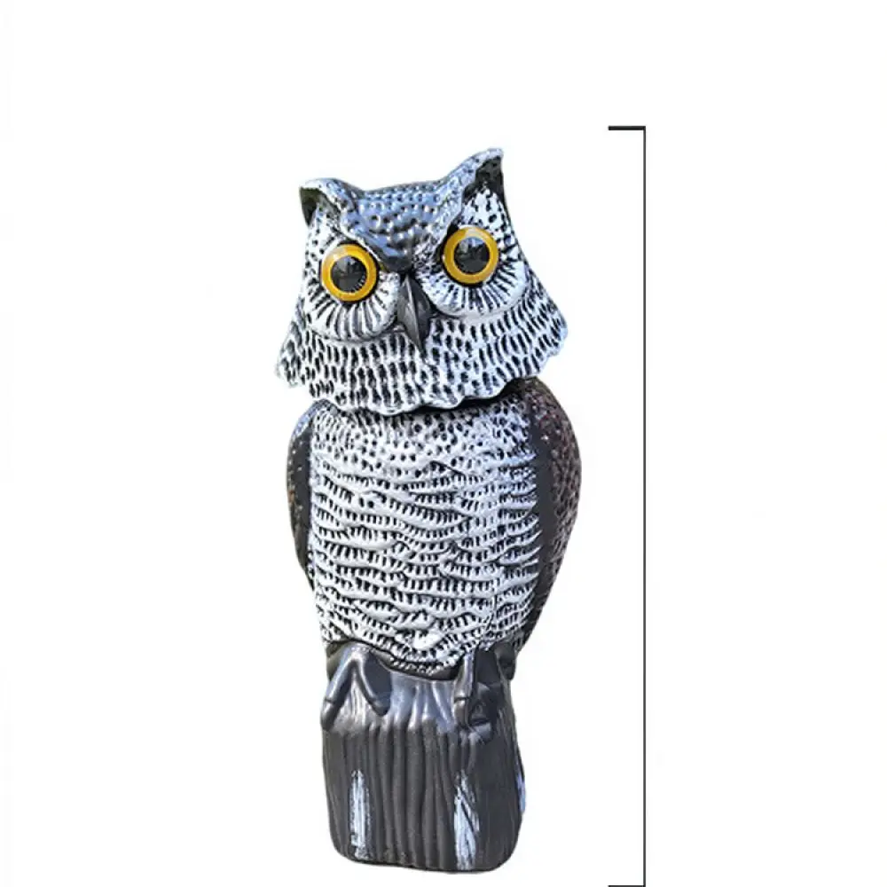 Wind Activated Moving Owl Figurine Outdoor Garden Ornament Realistic Statue Bird Repellent For Lawn And Patio