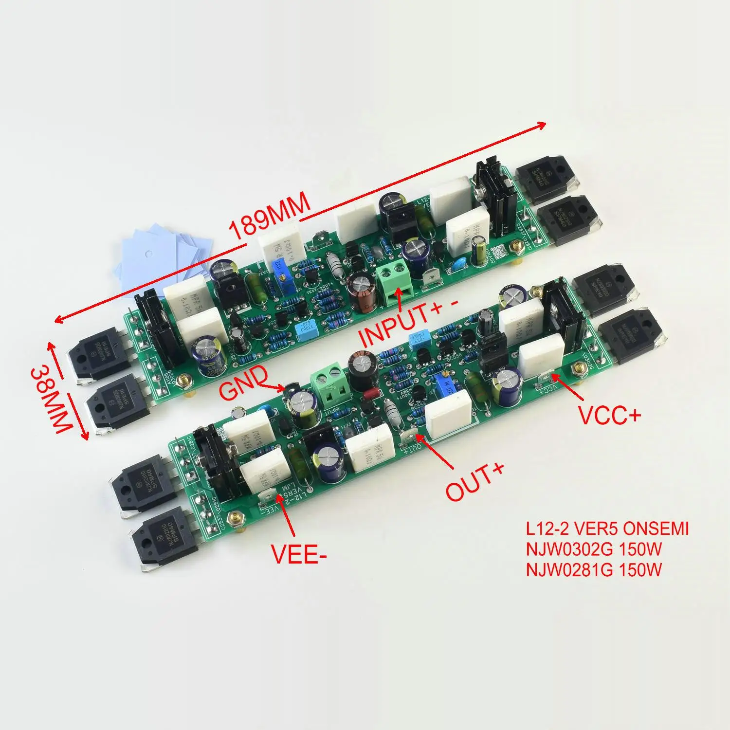 LJM L12-2 VER5 Kit amplificatore di potenza Scheda amplificatore di potenza audio fai-da-te Amplificatore a distorsione ultra-bassa a due canali