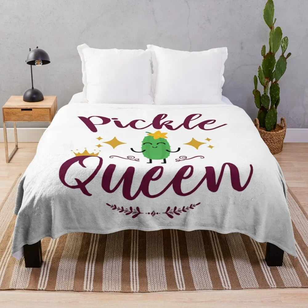

Pickle Queen Women Girls Pickles Lover Throw Blanket No Pilling Soft Warm Blanket for Bed
