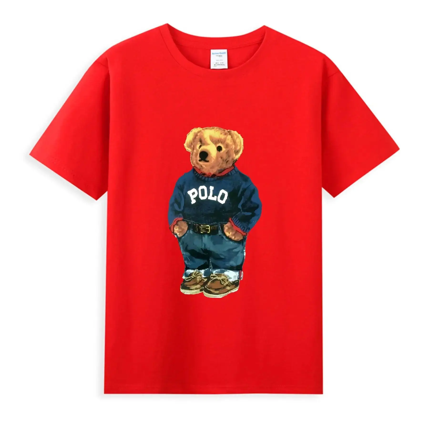 Camisetas increíbles para hombre, camiseta de oso Ralph, camiseta informal esencial de gran tamaño de la marca Lauren, camisetas negras para hombre, ropa de calle gráfica S-3XL