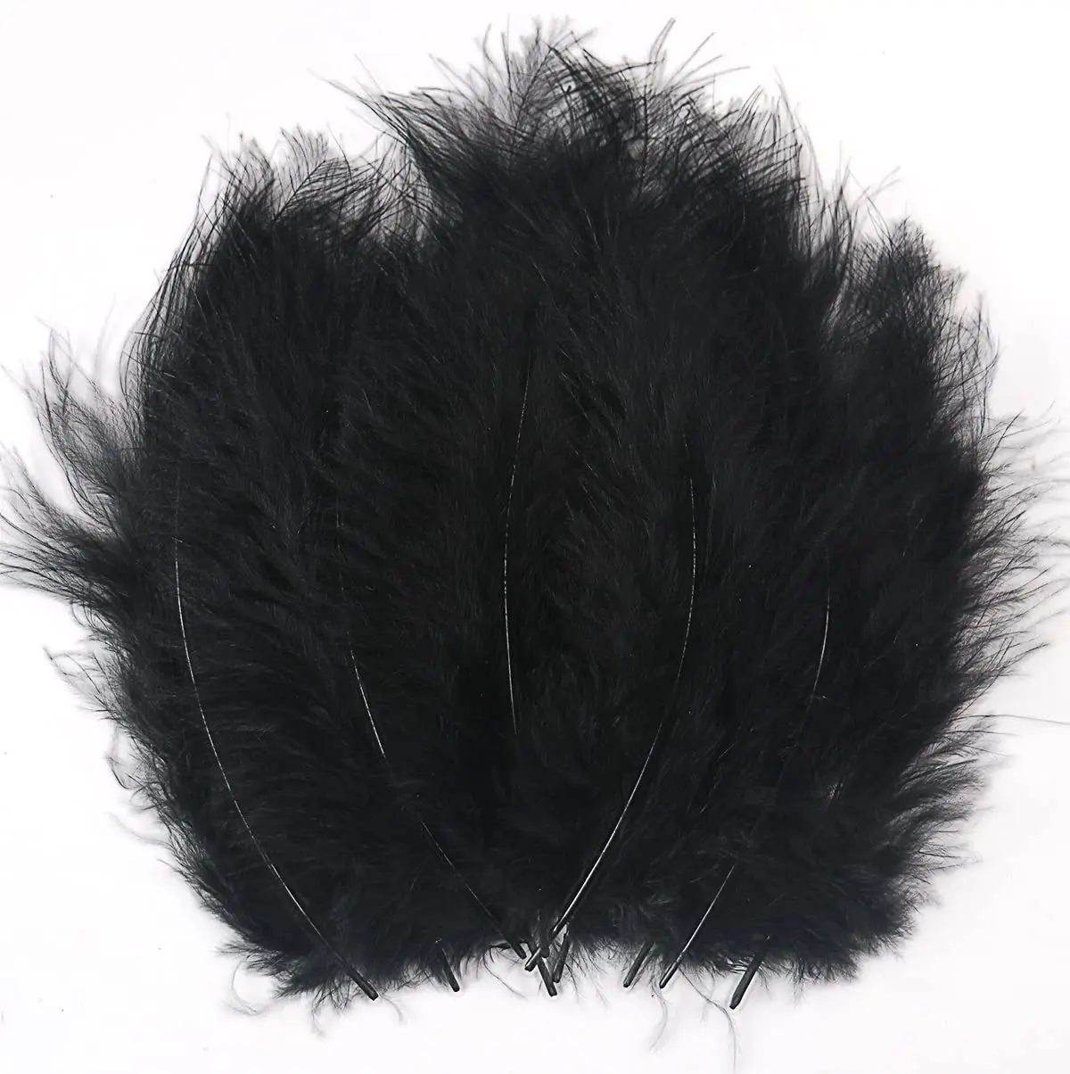 

Turkey Marabou Black Feather Fluffy 4-7inch Natural Feathers for Crafts Dreamcatcher Fringe Trim DIY Colored Feathers