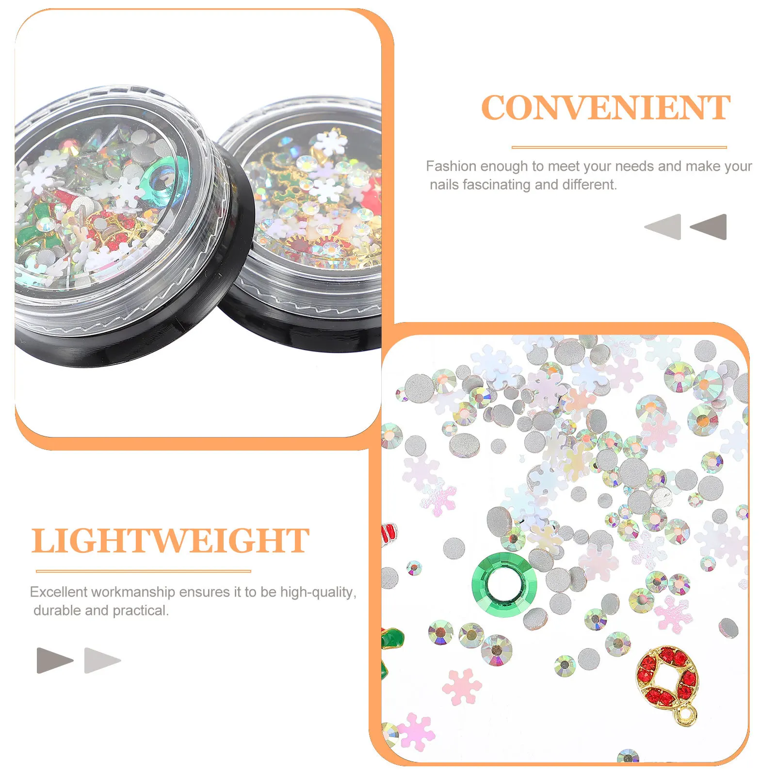 

4 Boxes Christmas Decor Nail Art Accessories Manicure Charms Xmas Decors Ornaments DIY Alloy