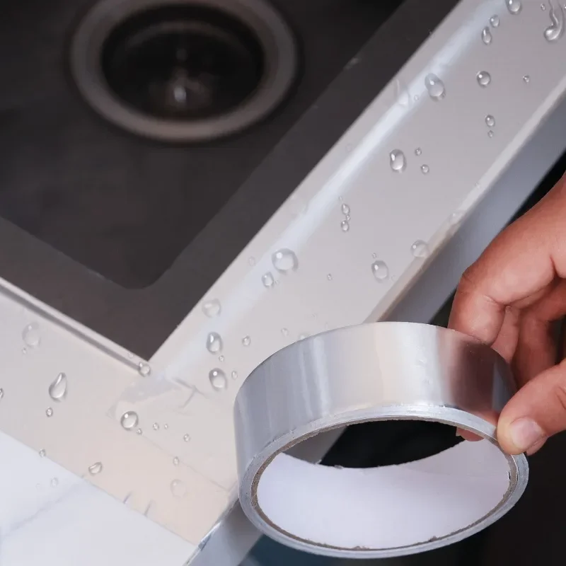 الفضة الألومنيوم احباط الشريط مقاومة للحرارة مانعة للتسرب المواد اللاصقة بقع مكافحة تسرب إصلاح شريط لاصق ملصقات المطبخ مقاوم للماء