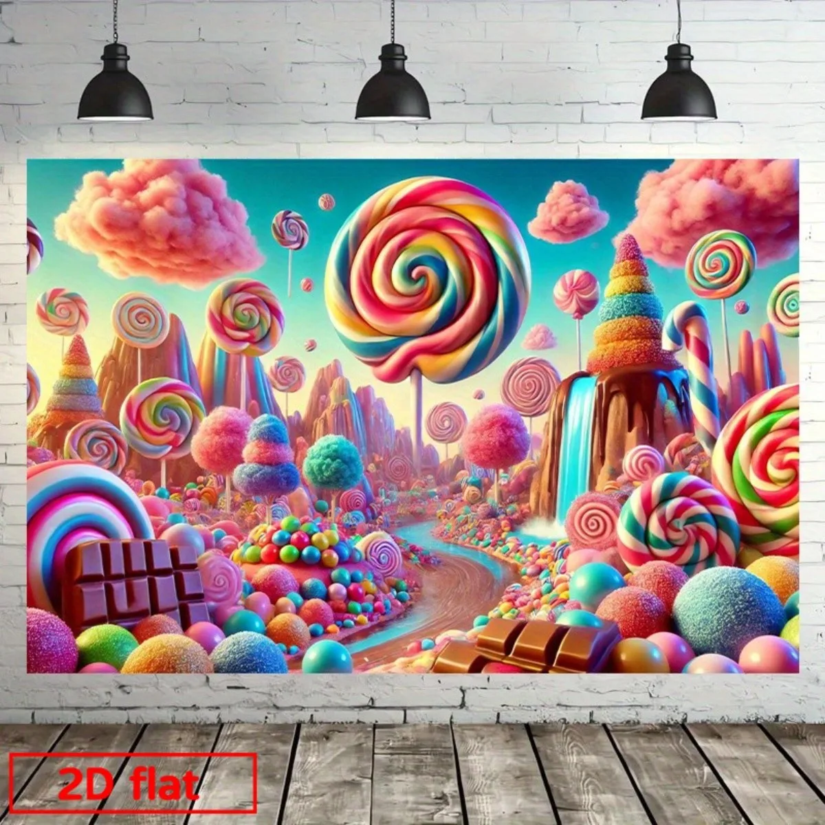 Vibrant Candy Land Tapestry Boho Wall Hanging Colorful Sweets Lollipop Decor Whimsical Rainbow Room Art for Kids Girls Nursery