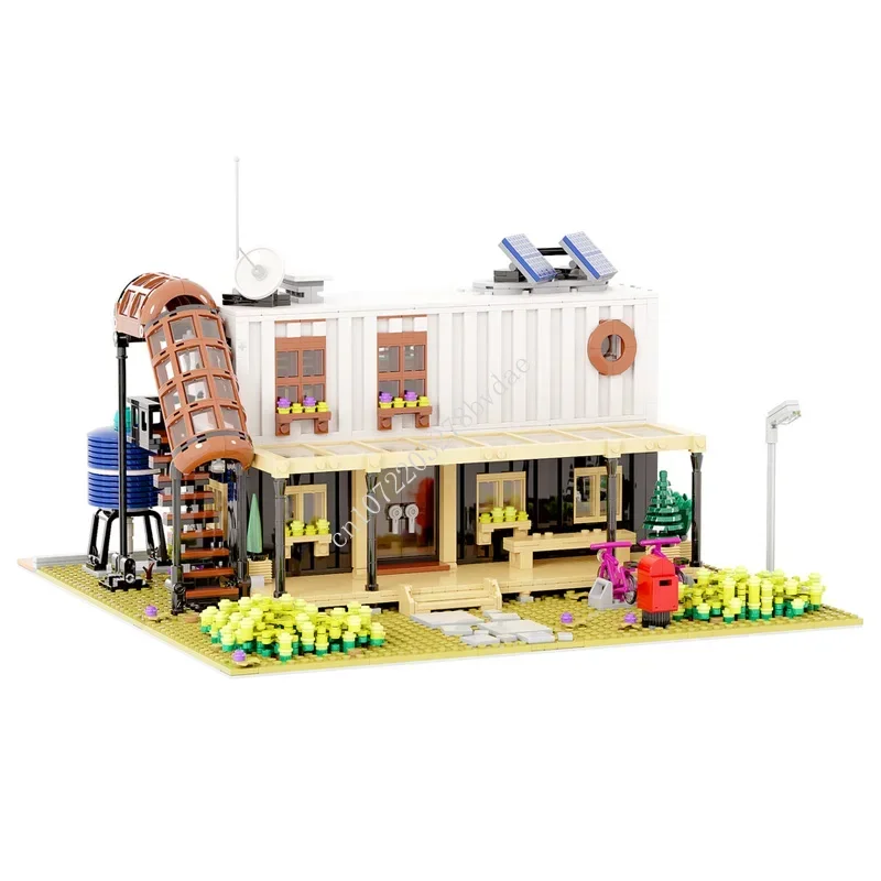 2480PCS Container House Modular MOC Creative street view Model Building Block Architecture DIY Education Assembly Model Toy Gift