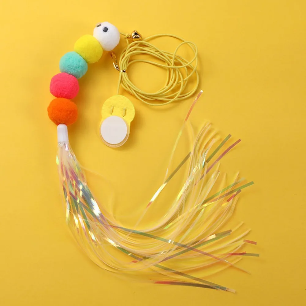 Interactive Elastic Funny Stick Kitten Toy Hanging Swing Long Rope Cat Toys Feather Bell Kitten Teasing Accessories Door Hanging