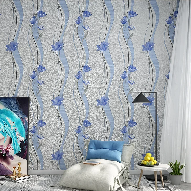 Modern Simple Bedroom Living Room TV Wall Film and Television Wall Bedside Background Wallpaper Imitation Deerskin Velvet