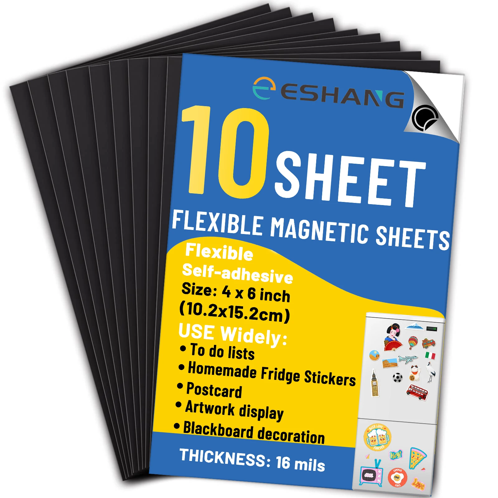 Láminas adhesivas magnéticas 4R, 4x6, 10 piezas, alfombrillas magnéticas cortables para fotos, lámina magnética flexible para manualidades, fotos, decoraciones de aulas