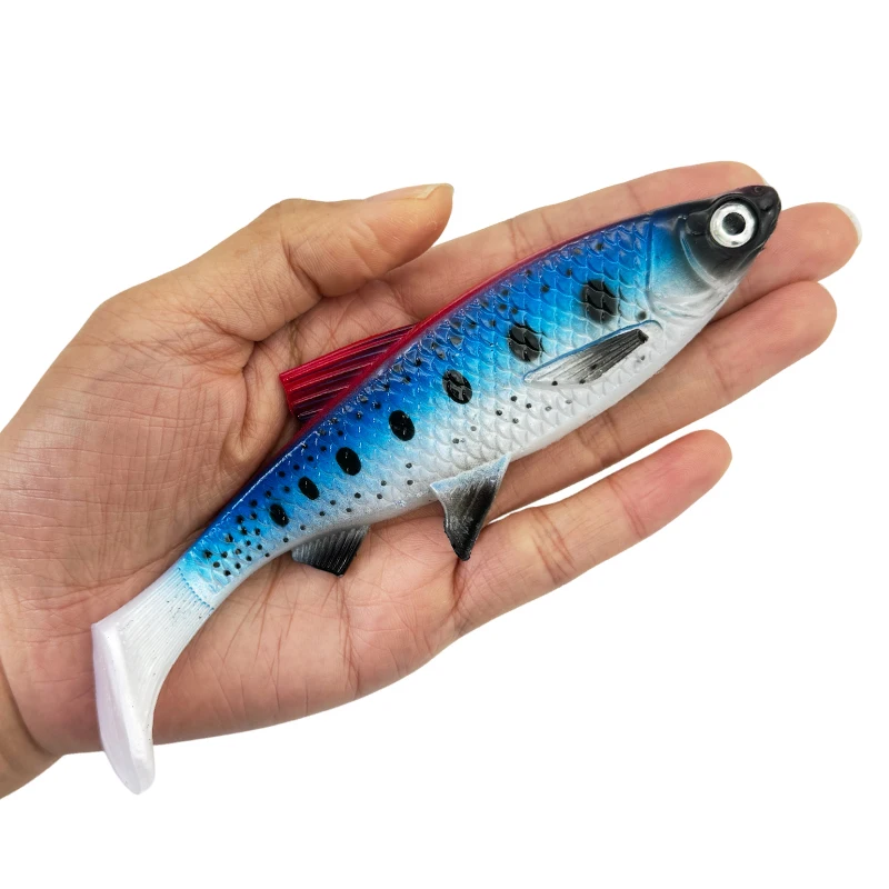 T-Tail Großer Weichköder für Süß- und Salzwasser, 15cm/36,5g Geeignet zum Angeln auf Barsch, Shad und Meeresfischköder – Detail 8