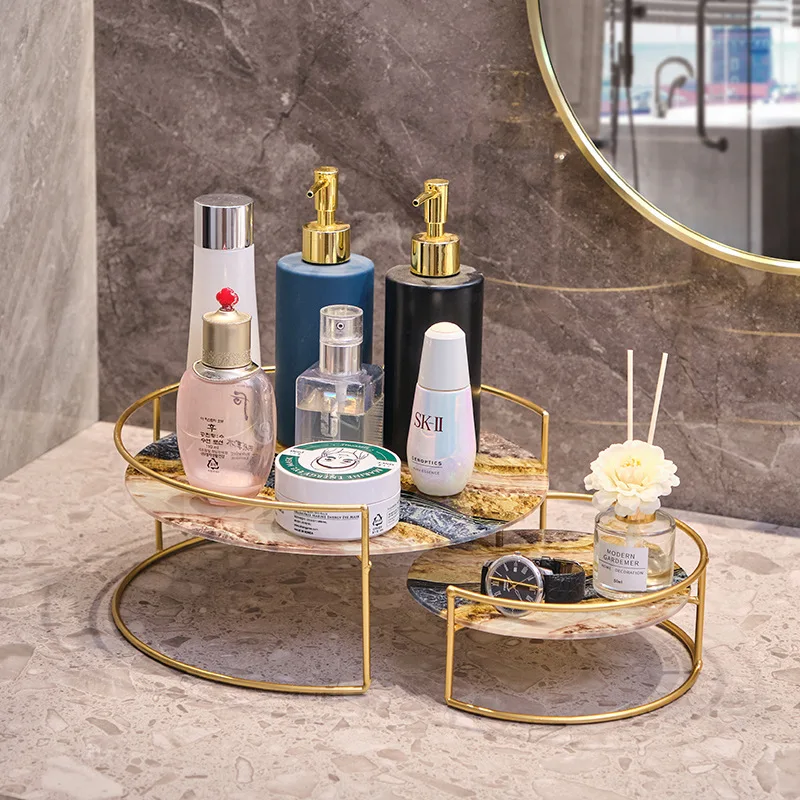 

Luxury Nordic style storage rack, beauty and skincare storage tray, dressing table, makeup storage artifact