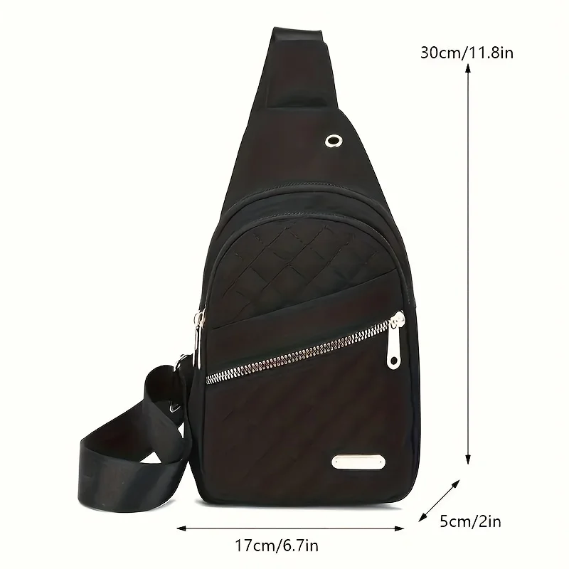 Mochila acolchoada Argyle, bolsa de peito crossbody de viagem esportiva casual, alça de ombro ajustável, pochete com vários bolsos