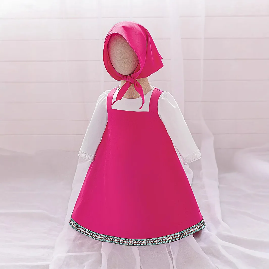 open lace back dress Masha and Bear Birthday Party Decoration, Masha Bear Party Supplies for  Kids Adults with Happy Birthday Banner Cake Topper Cupcake Toppers Balloons  and Foil Ballons : Buy Online at Best Price in main image 0