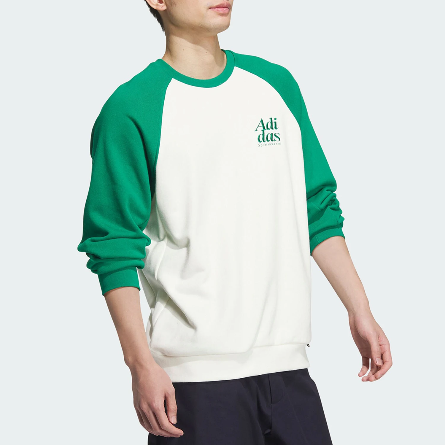 Adidas genuine new men's round neck spliced casual sports sweatshirt JE6111