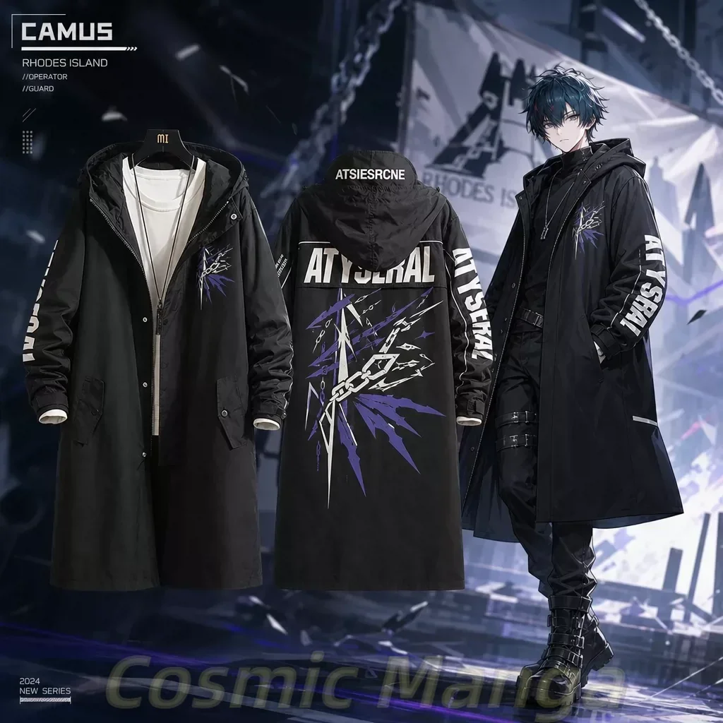 Role Play Game Arknights Camille Cosplay Long Trench Coat Jacket Fashion Casual Cool Windbreaker Clothing Halloween Gift