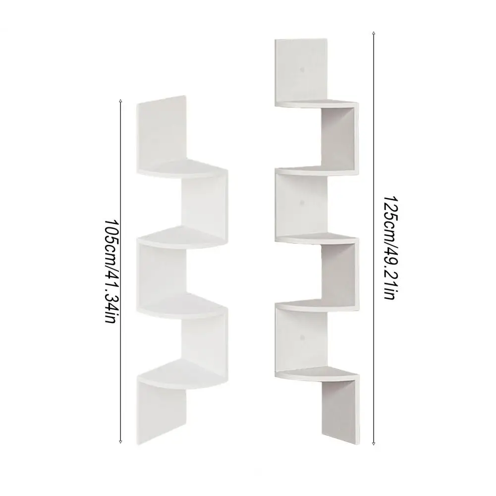 Wall-mounted Storage Shelf Corner Wall Shelf Modern Radial Wall Mount Corner Shelves for Home Office Room 5-tier for Bedroom
