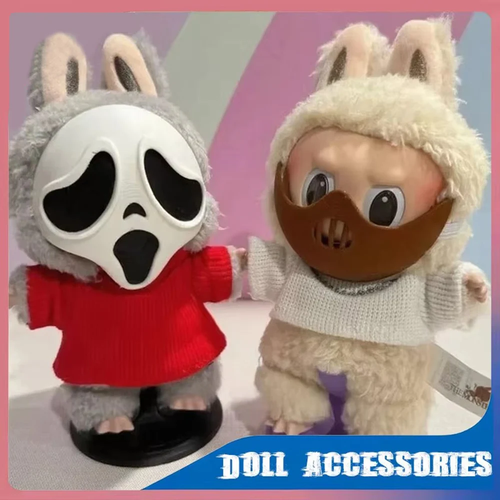 Halloween Doll Clothes Ghost Scary Mask Decoration Gift DIY Creative Clothing for Labubu Doll Accessories Halloween Costume