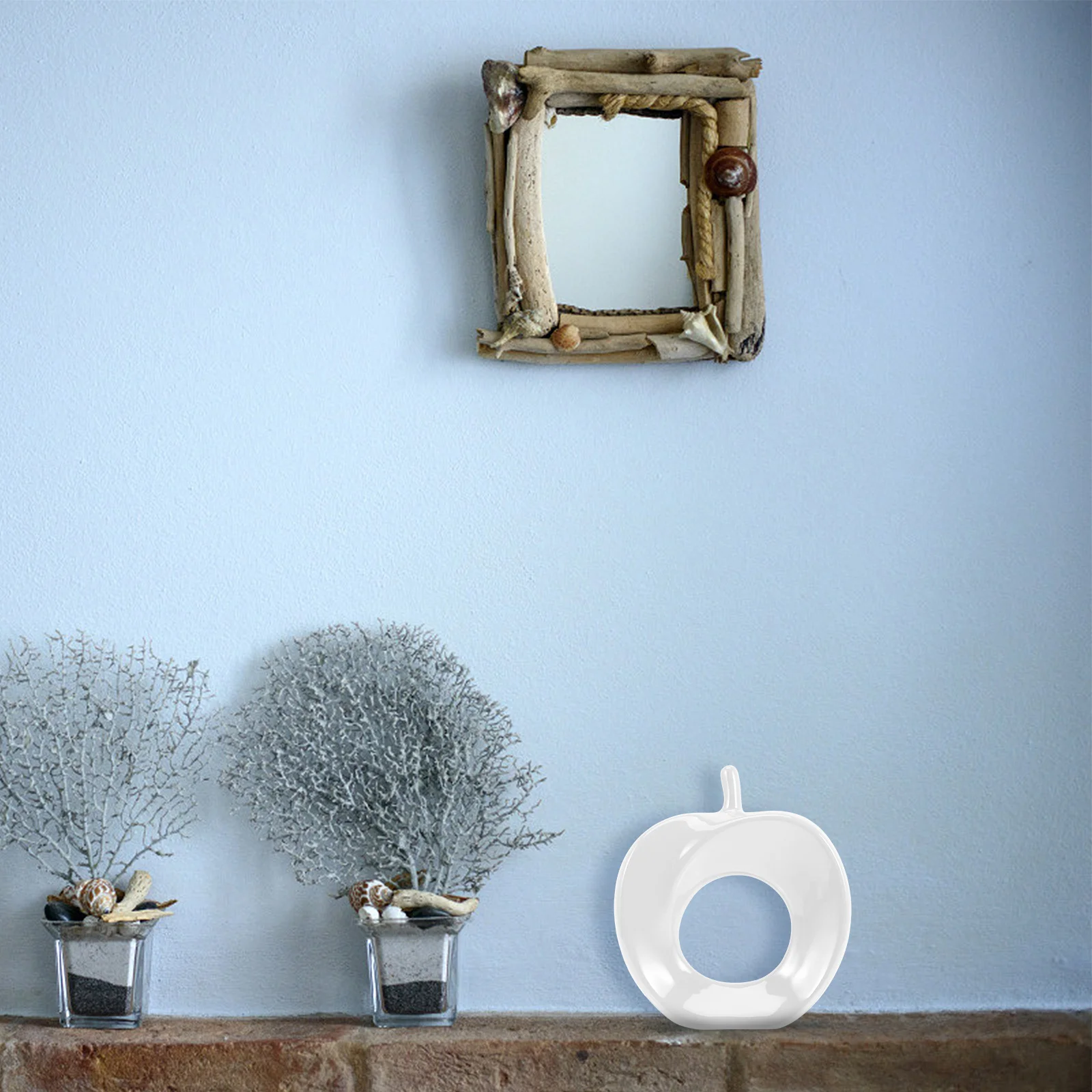 

Modern Ceramic Fruit Sculpture Unique Desktop Decoration for Shelves Bookshelves Tables Home Office Living Room Decor Clear