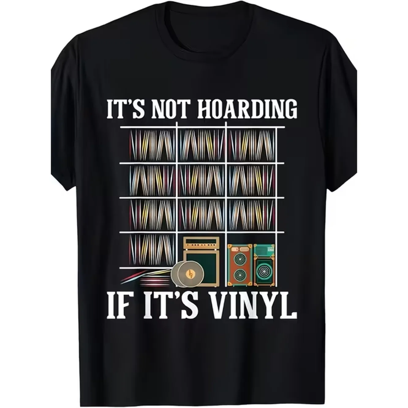 And For All Gender Its Not Hoarding If Its Vinyl T Shirt Vintage Tee With Vinyl Record Graphic Soft Breathable Casual Shirt For For Djs Collectors