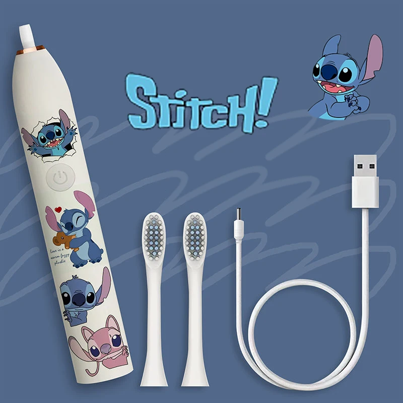Cute Stitch Electric Toothbrush Cartoon Animal Children\'s Fun Automatic Rechargeable Waterproof Toothbrush Toy Gift