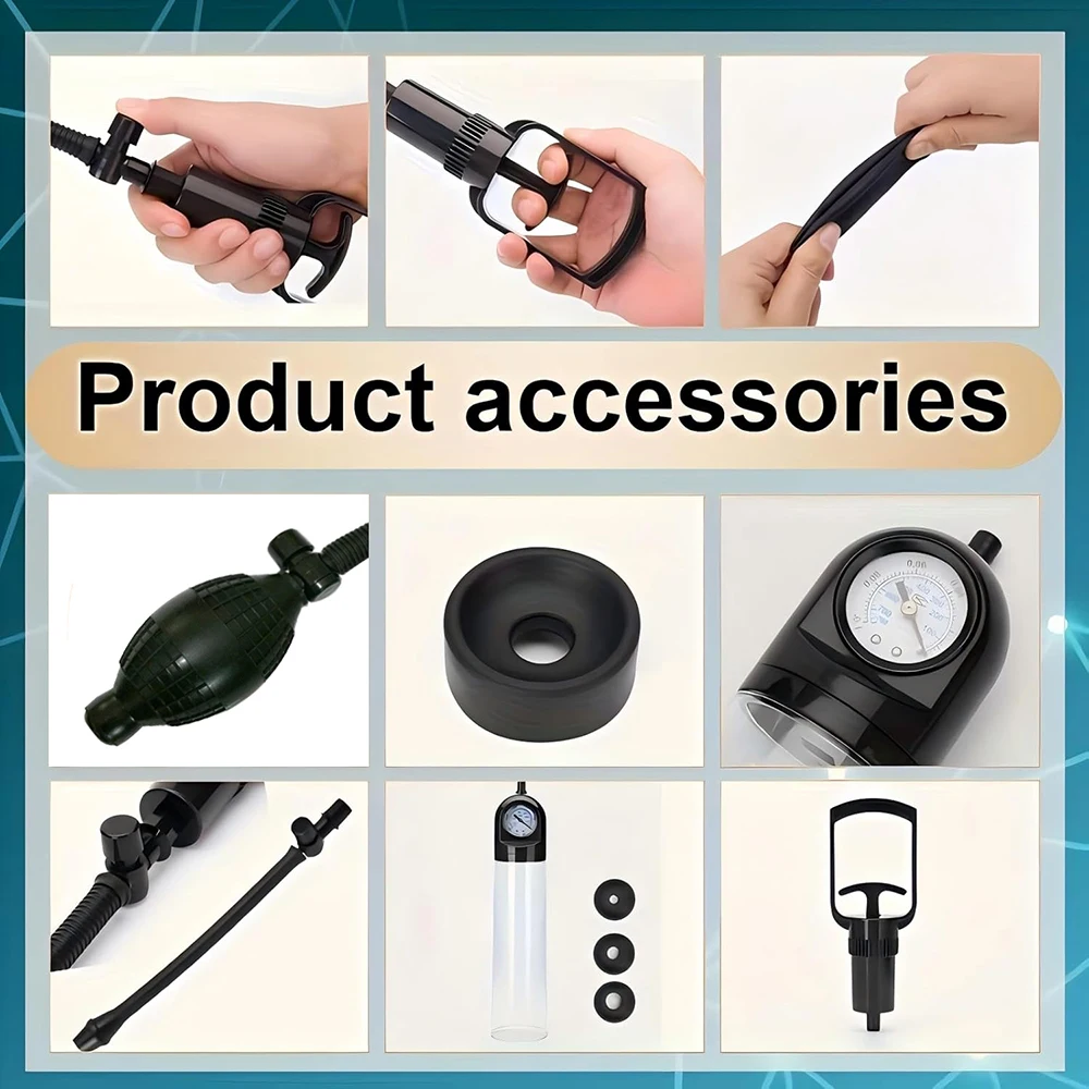 Penis Extender Enlarger Manual Vacuum Pump With Pressure Gauge Cock Exercises Training Device Stronger Bigger Ejaculation 18+ - Image 6