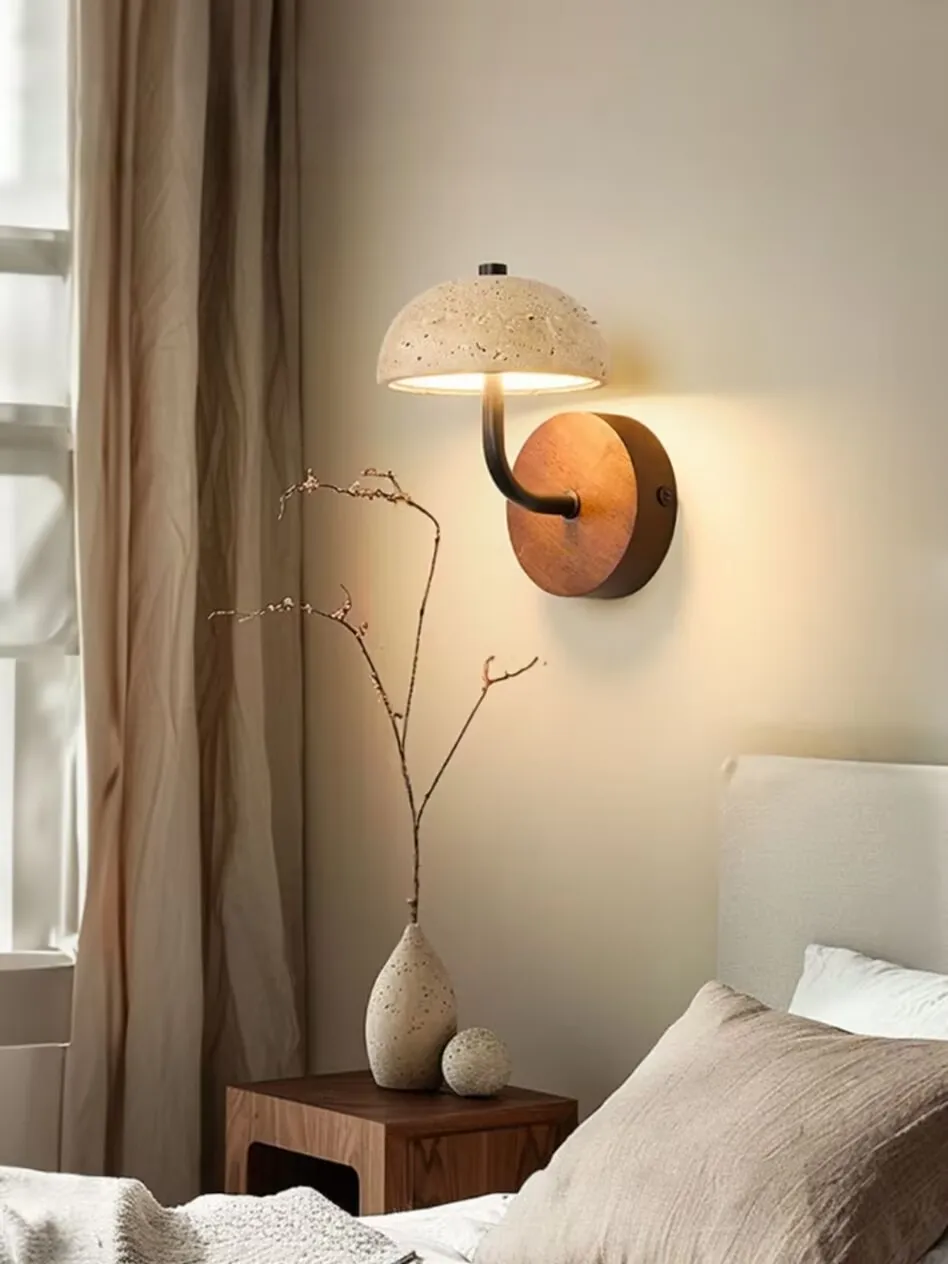 Yellow cave stone bedside table lamp, living room background wall decorative lamp, entrance corridor atmosphere lamp