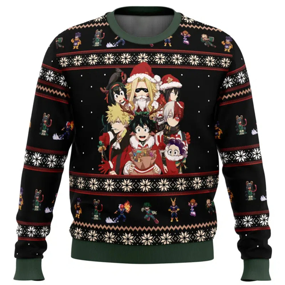 

My Hero Academia Ugly Christmas Sweater Men Women Pullover Hot Sale Round Neck Long Sleeve Top Christmas Clothing 2025Sweatshirt