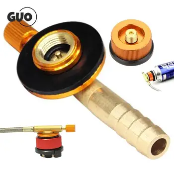 야외 캠핑 하이킹 스토브 버너 어댑터, 분할형 퍼니스 컨버터 커넥터, 자동 오프 가스 카트리지 탱크 실린더 어댑터