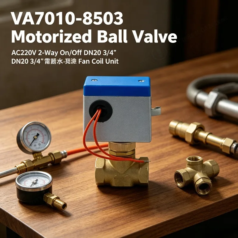 va7010-8503-motorized-ball-valve-ac220v-2-way-on-off-dn20-3-4-brass-water-cooled-fan-coil-unit
