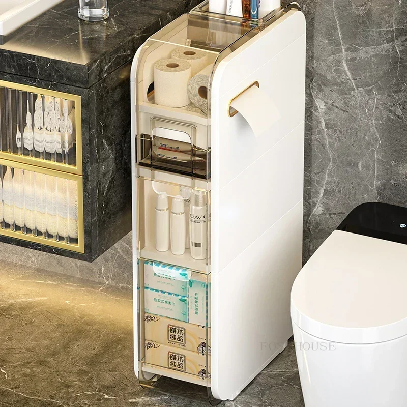 

Nordic Storage Holders Bathroom Gap Storage Cabinet Floor-standing Multi-layer Bathroom Furniture Narrow Gap Organizers Shelves