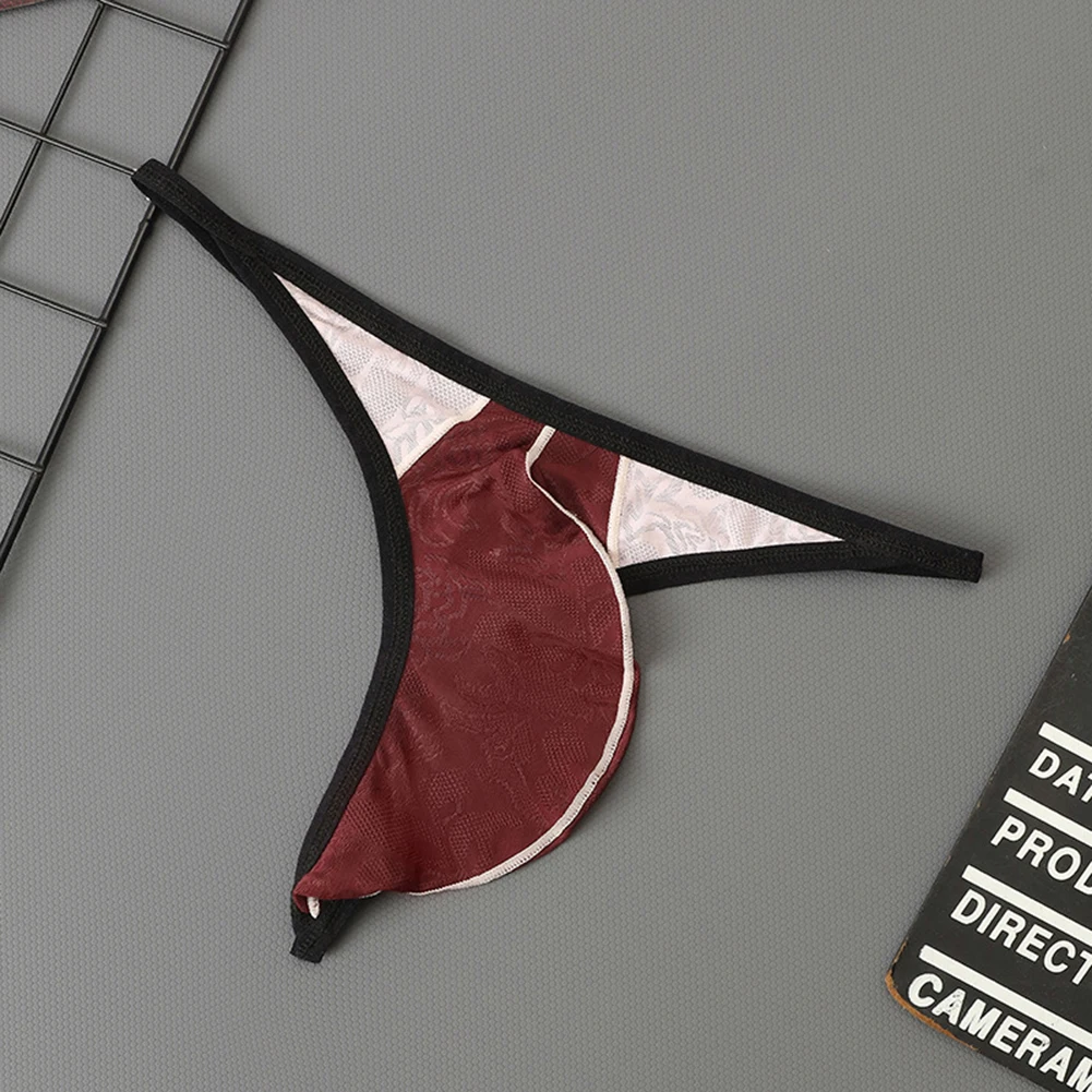 Men Sexy Jacquard Mesh Sheer Underwear For Hot Man Low Rise Thongs Gay Sissy Pouch U Low Rise Stretch G-strings Male Sexy Pantie