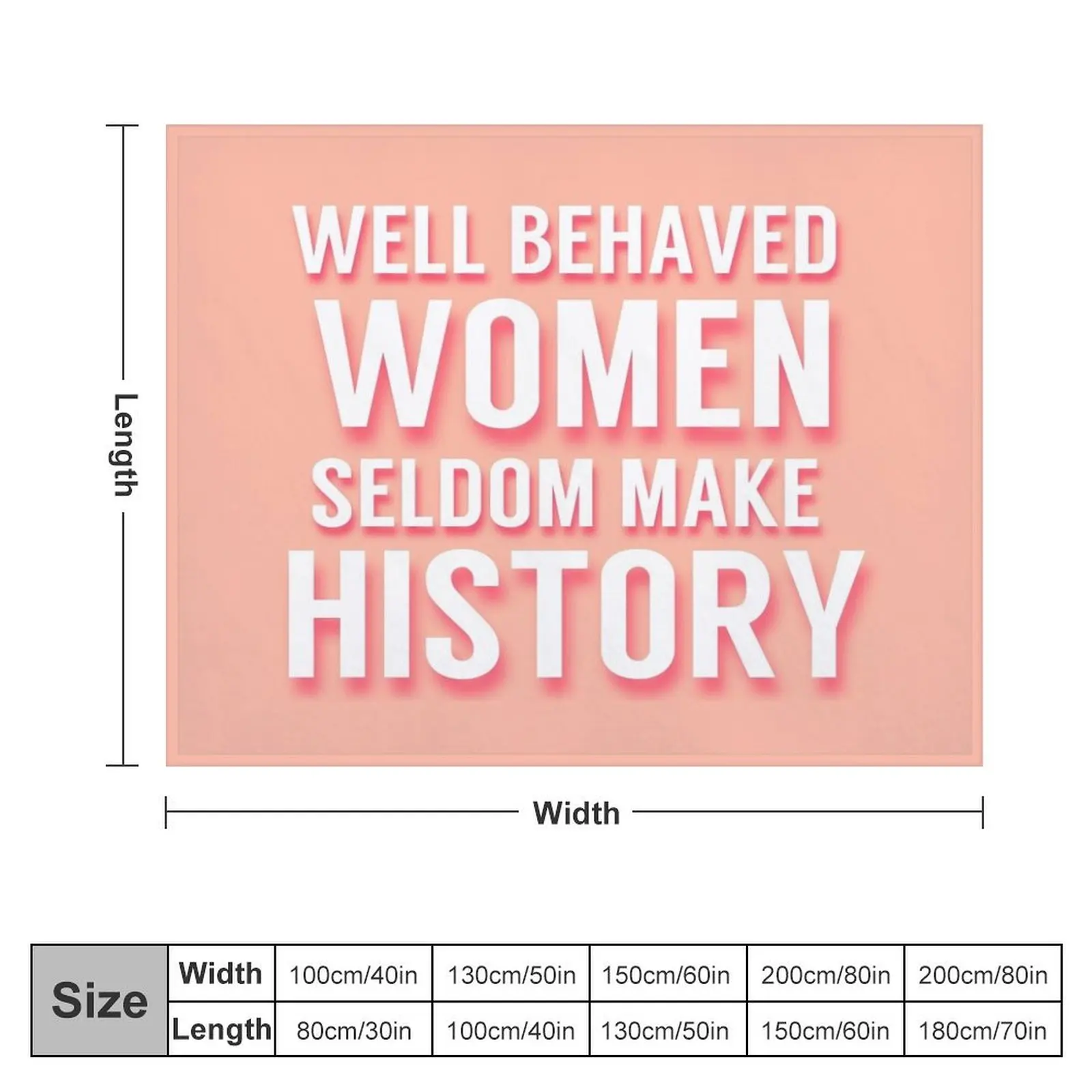 Well Behaved Women Seldom Make History Throw Blanket bed plaid Luxury Decorative Sofa Blankets