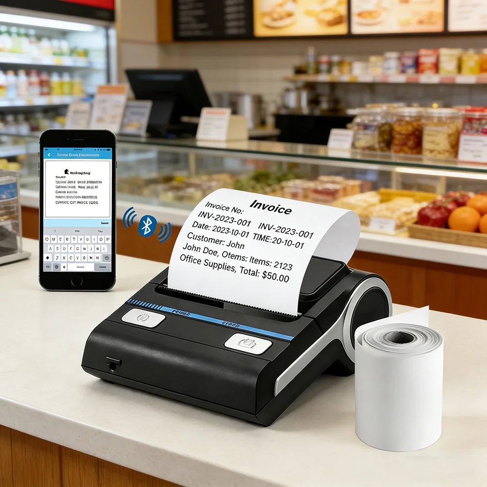 

Milestone P8001 Thermal Receipt Printer 80mm Wireless Bluetooth Handheld Ticket Printer for Small Business Android/Windows