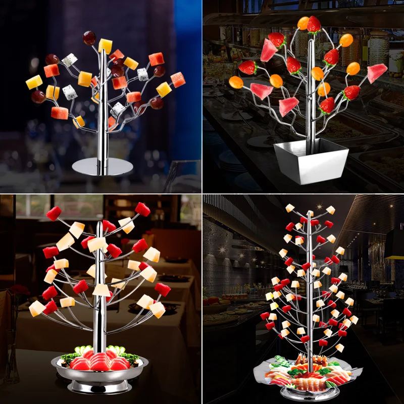 

Bar ktv stainless steel fruit tree fruit plate ornament tree-shaped fruit snack rack artistic conception dish socket, creative