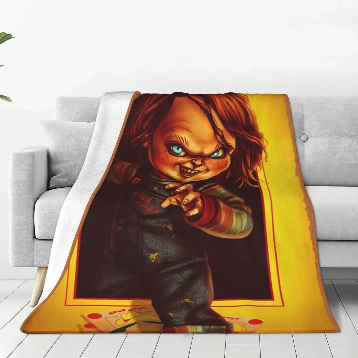 

Child's Play Chucky Horror Movie Flannel Blanket Halloween Gothic Awesome Throw Blanket Sofa Bedding Lounge 200x150cm Bedspread