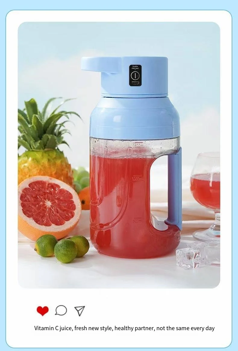 Electric Juice Extractor with Summer Wireless Convenience Outdoor Camping Household 1500ml Large Capacity Juicer Ton Barrel