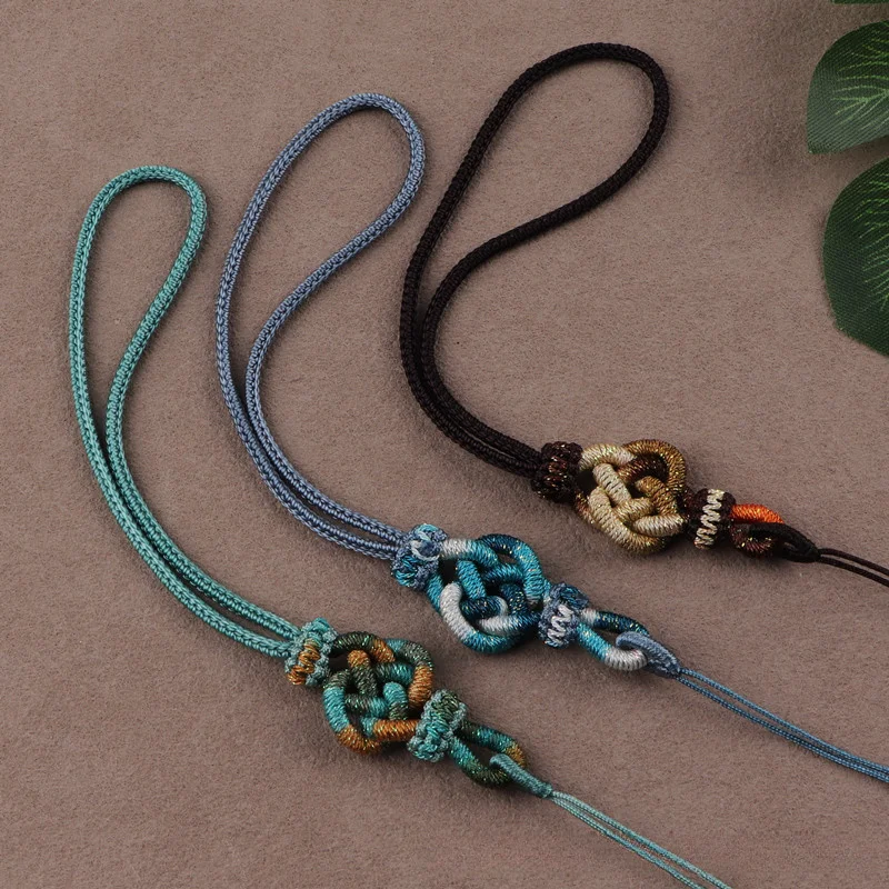Hand Woven Five Emperor Coins Lanyard Semi finished Protective Car Keychain Hanging Rope Car Hanging Ornament