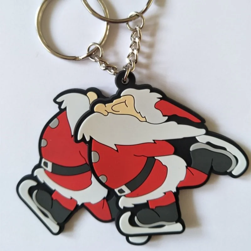 Santa Claus plastic custom key chain