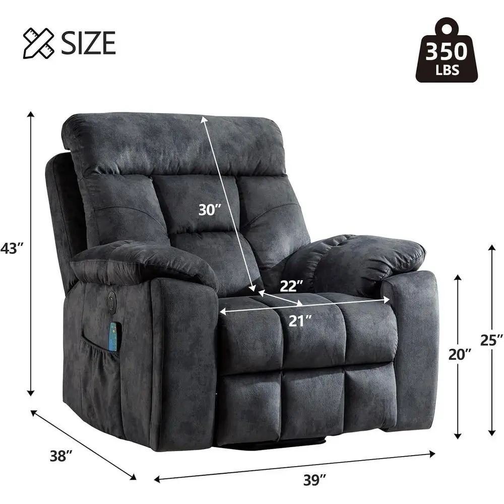

Large Power Lift Recliner Chair with Massage and Heat for Elderly Big and Tall People, Overstuffed Wide Recliners with 2 Cup Ho